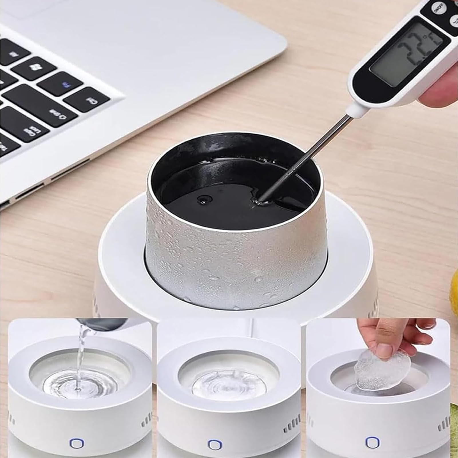 Tazza di Raffreddamento Istantaneo, Macchina Intelligente per Bevande Fredde con Cavo USB da 1 m, Mini Macchina per il Ghiaccio Tazza Refrigerante Elettrica Raffreddatore Intelligente per Birra