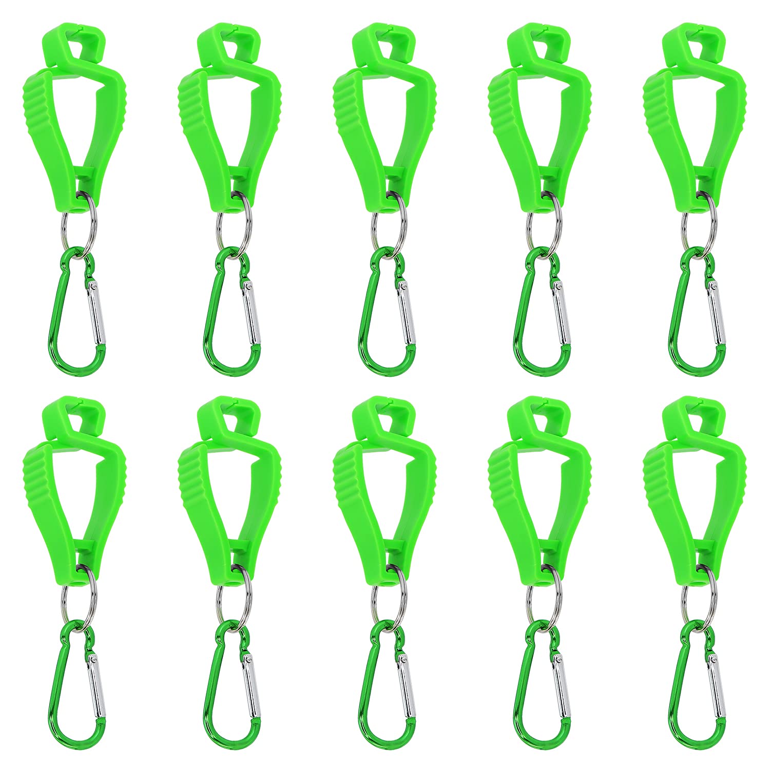 RICHARDJOV 50-Pack Glove Belt Clips, Work Safety Clip Glove Keeper Glove Holder Clip for Belt Loop Guard Labor Worker Glasses Helmets(Green)