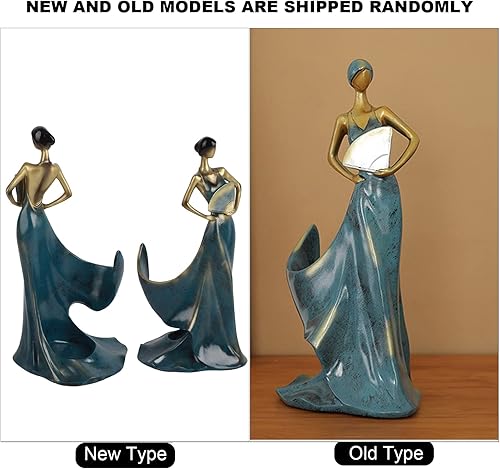 Miniatura 8 de Estante de vino para encimera, figuras de niña bailarina, soporte de vino independiente para almacenamiento de vino, elegante soporte de mesa para