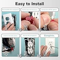 Vista 4 de Espaciadores de Tomacorriente para Caja Eléctrica, RonJea 48 PCS Espaciadores de Interruptor y Receptáculo para Reparar Enchufe de Tomacorriente