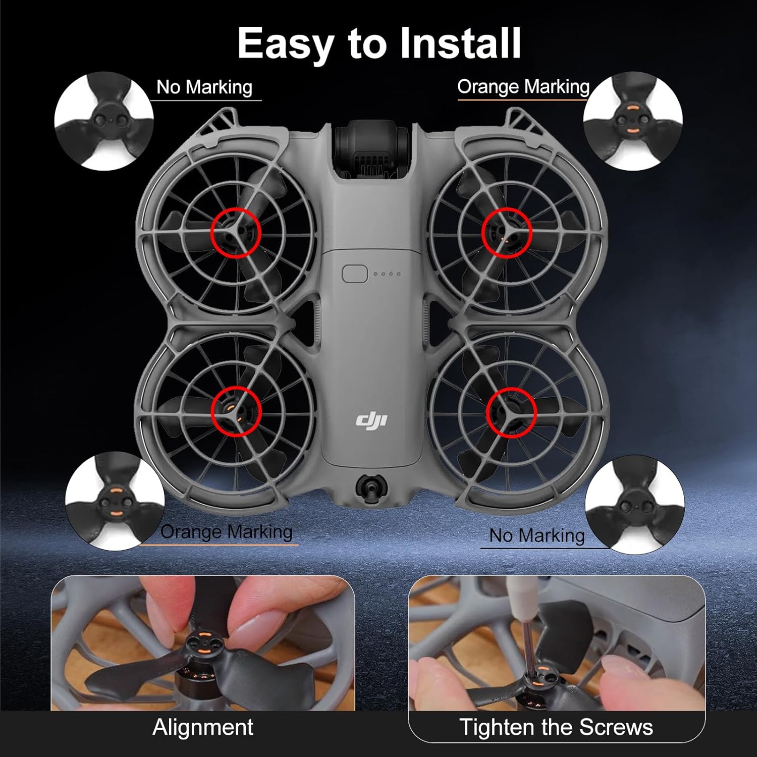 8Pcs Propellers for DJI NEO 2, Drone Replacement Plastic Propeller Blades, Lightweight and Durable Material, Low-Noise Design, Flexible Drone Accessories