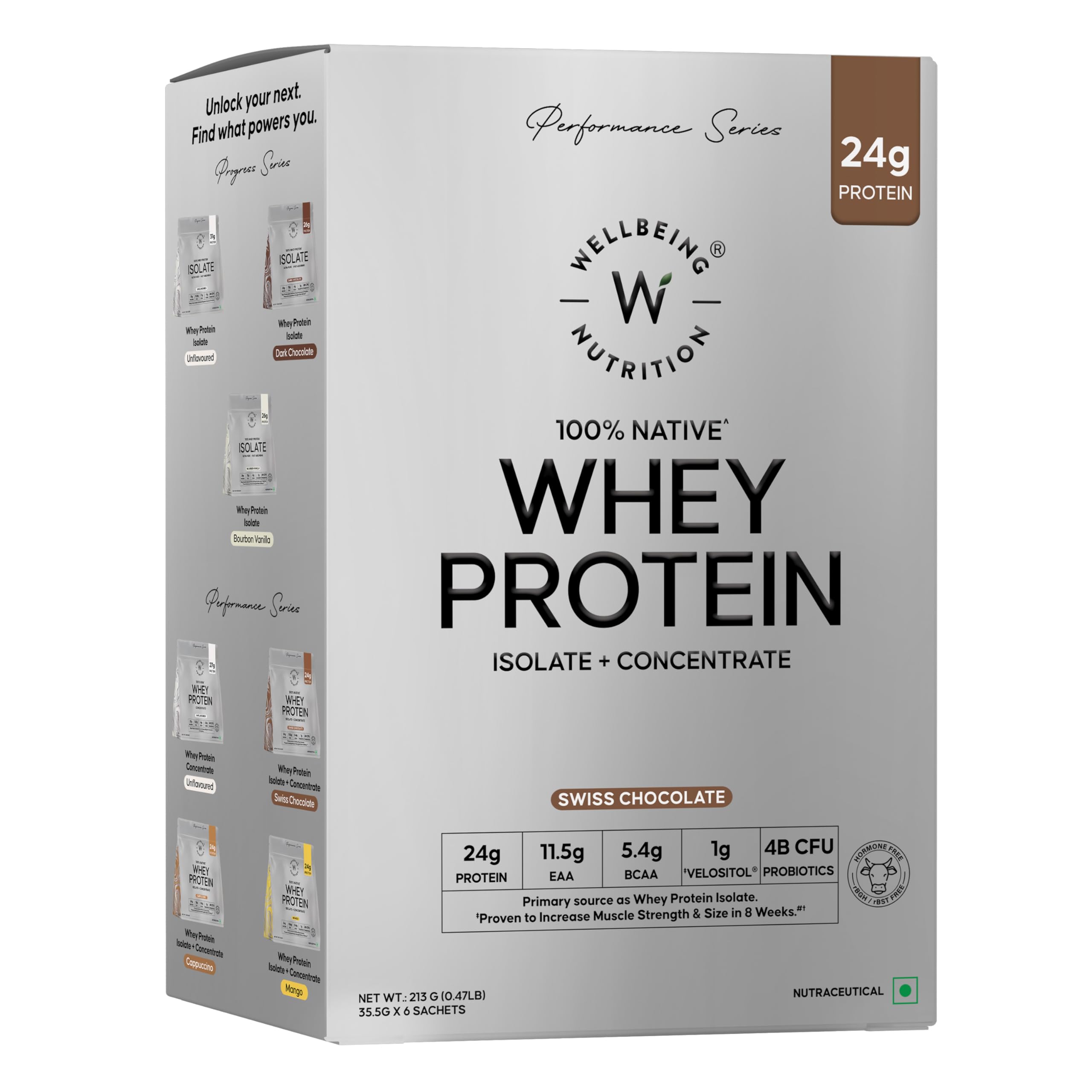Wellbeing Nutrition Clean Whey Protein Isolate & Concentrate 1Kg Swiss Chocolate | 24g Protein, Clinically Proven Velositol 2x Muscle Protein Synthesis, 4B CFU Probiotics & Digestive Enzymes, Easy to Digest — Amazon image 8