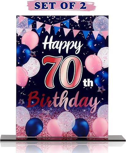 Miniatura 225 de LINGTEER Happy 11th Birthday Decorations, 2Pcs Black&Gold Stand Print Acrylic Table Centerpieces Backdrop Board- Cheers to 11 Years Old Fun Birthday