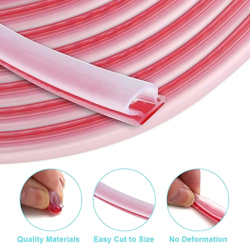 Miniatura 3 de Burlete de goma para puerta, autoadhesivo, en forma de D, para aislamiento de marco de puerta (20 pies, negro)