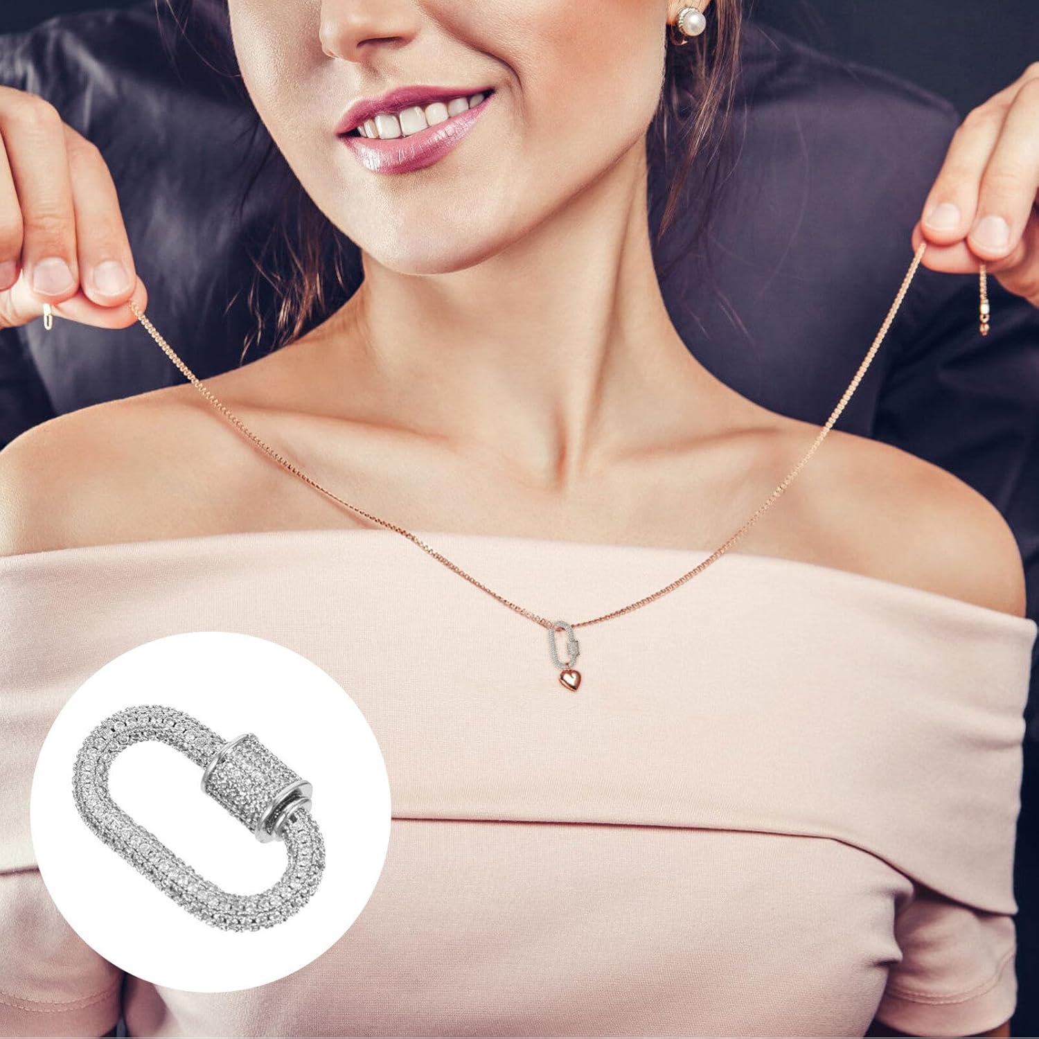 Necklace Clasp Rhinestone Necklace Charm Clasp Jewelry Connector Clasp Keychain Clip Hook for Necklaces Jewelry Making - Image 9