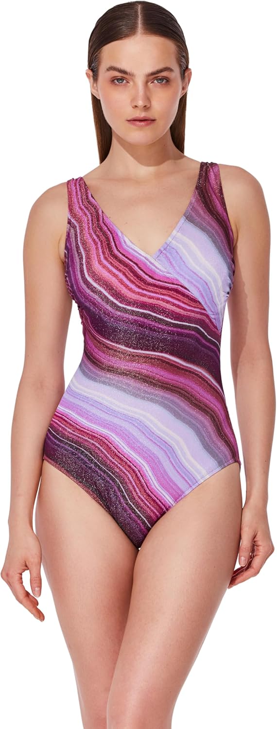 Gottex Women's Marble Dream V-Neck Surplice One Piece