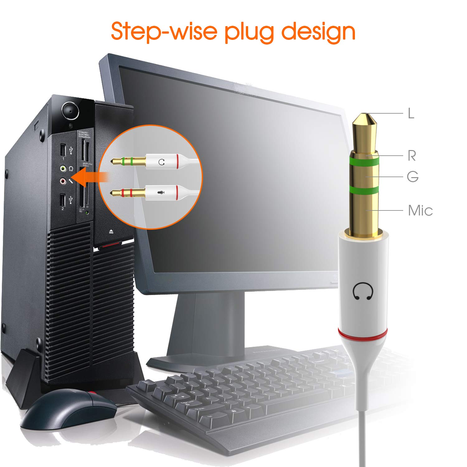 Headset splitter cavo 3.5 mm femmina a 2 maschio per PC computer e vecchia versione di Infradito colorati estivi, con finte perline