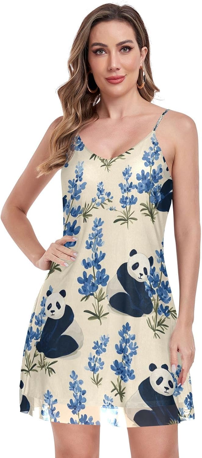 Plus Size Summer Dresses for Women Lounge Sleeveless Adjustable Spaghettis Strap V Neck Mesh Strap Prom Dress