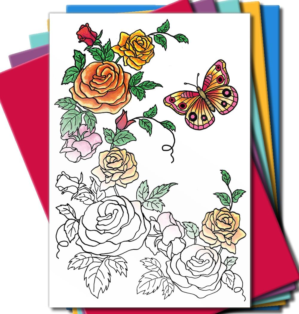 Art Eclect Adult Coloring Greeting Cards for Birthday