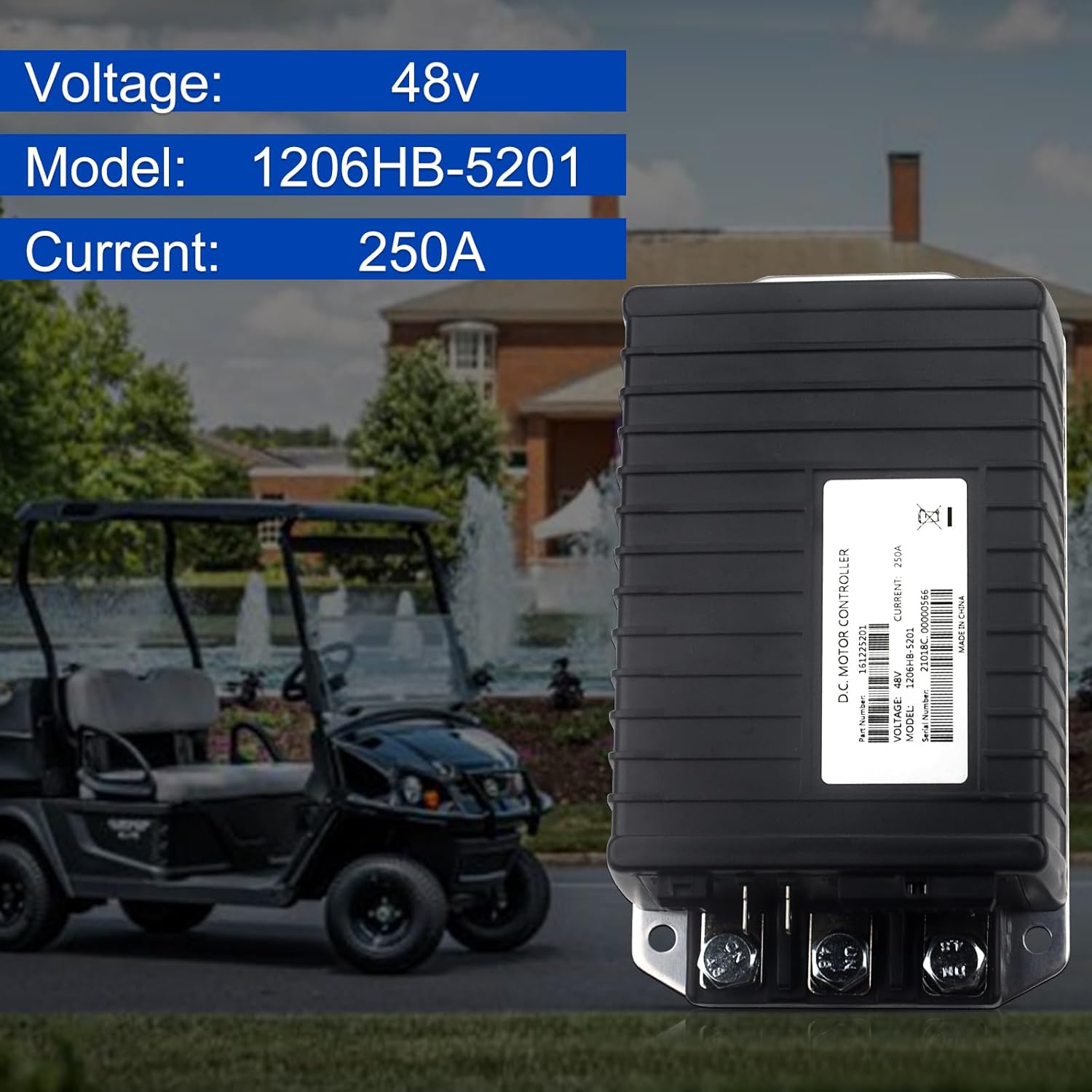 1206hb-5201 48V 250A Controller for Curtis Fits for Express S4/L4, Fits MPT 800/1000, Fits Cushman Hauler 800/1000