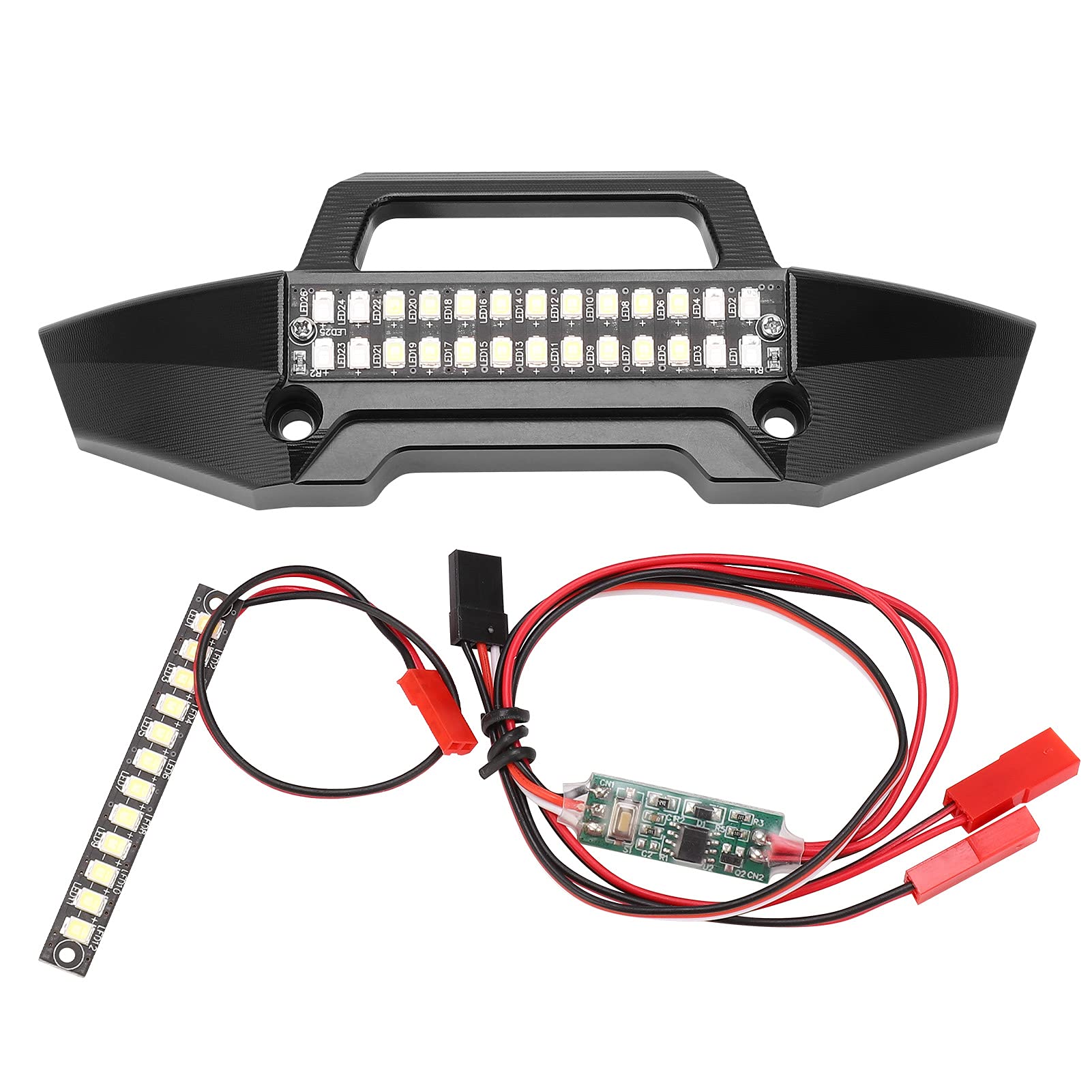 Paraurti Anteriore RC con Luce a LED Protezione Durevole in Lega di Alluminio per MAXX 89076 1/10 RC Accessori per la Guida Notturna Dell'auto