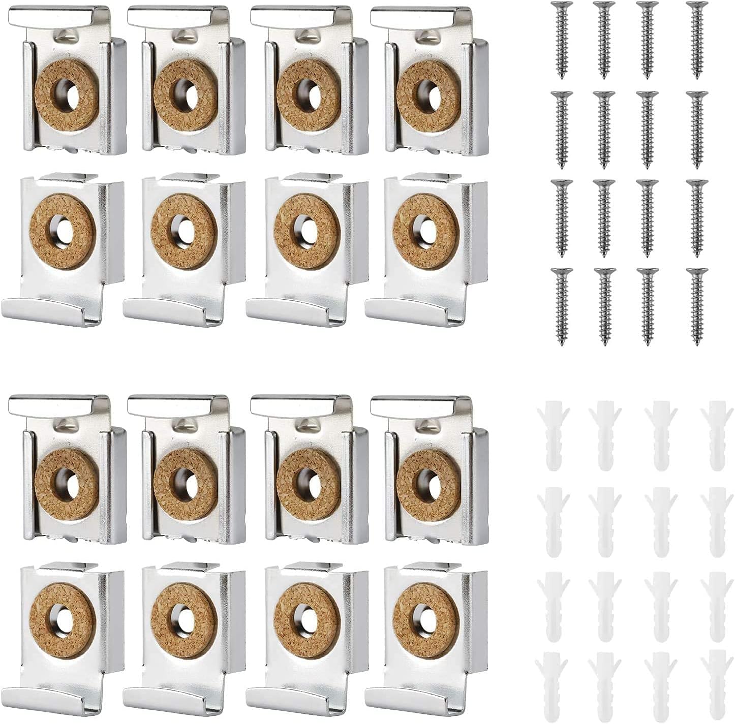 HYDDNice 4 Sets Spring Loaded Mirror Hanger Clips Mirror Hanger Clips Mirror