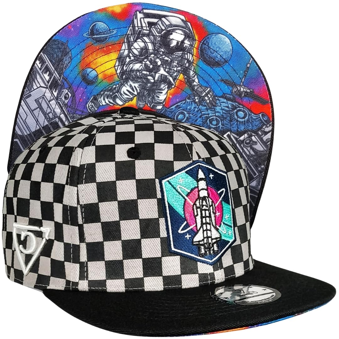 Capiche [99+ Variations] Astronaut in Space Snapback Cap [Space] - Stars Embroidery, Exploration Theme, Adjustable for Enthusiasts
