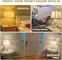 Vista 6 de Juego de 2 lámparas de mesa rústicas para sala de estar y dormitorio, lámpara de mesita de noche vintage de granja con 2 puertos USB, lámpara