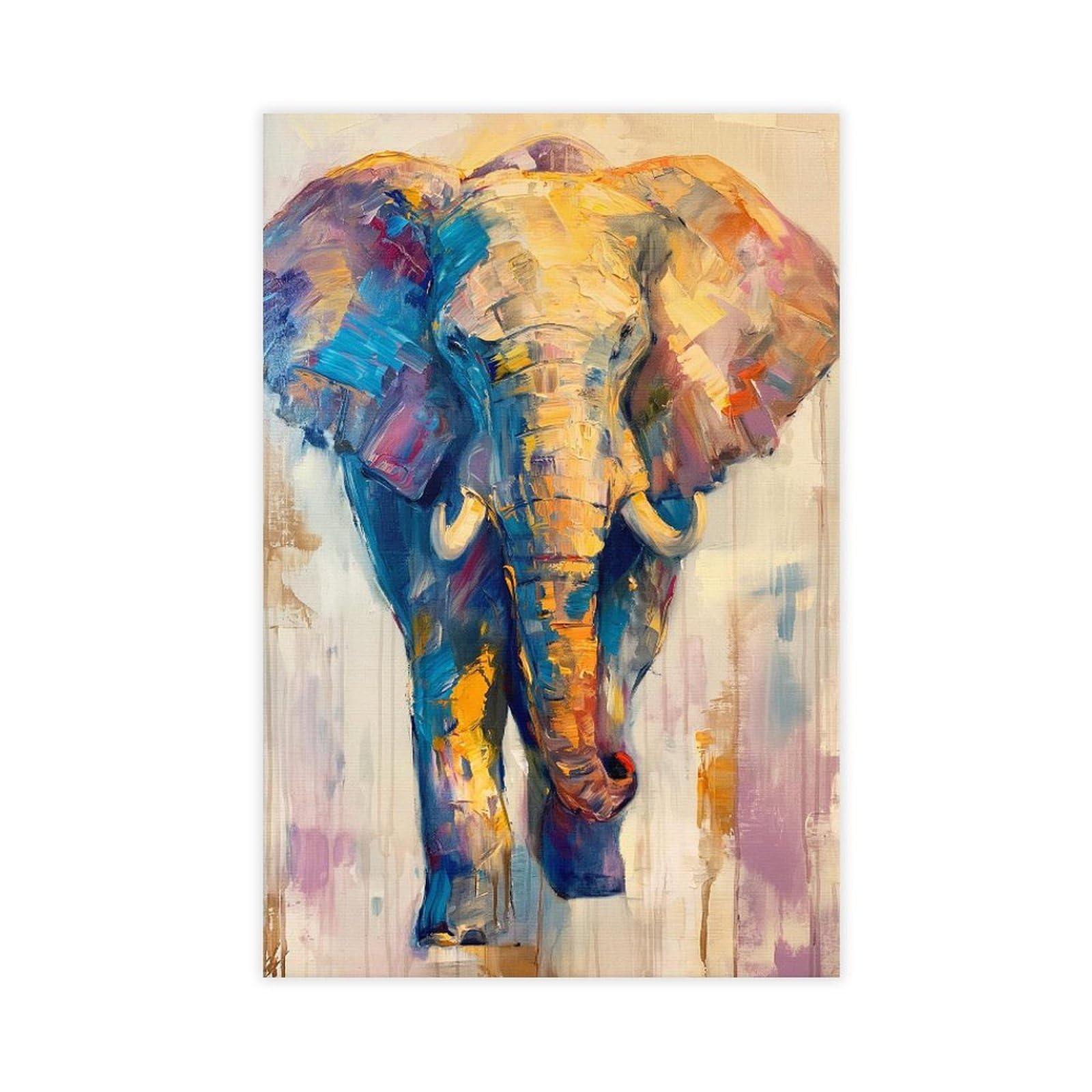 Bareronor Watercolour Elephant Poster Canvas Poster Bedroom Decor Landscape Office Room Decor Gift 12" L X 18" W