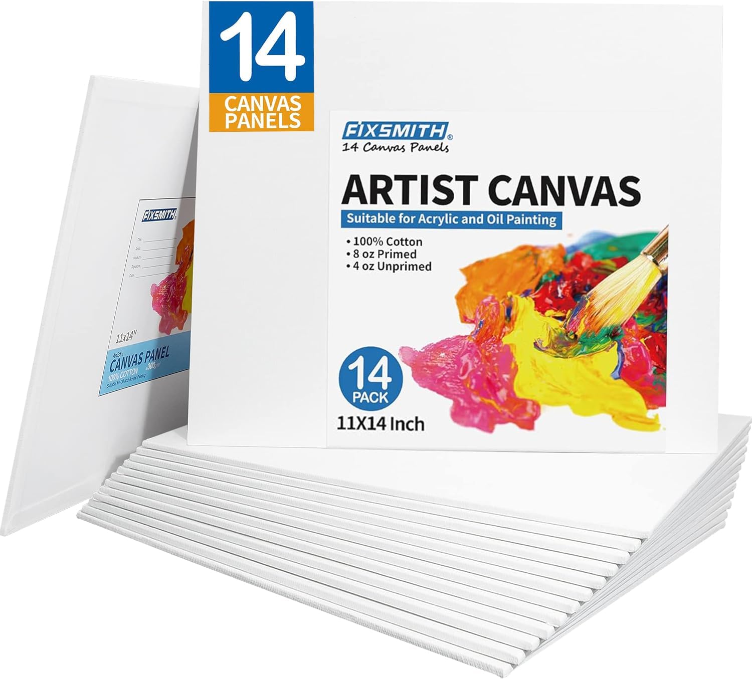 Amazon.com: FIXSMITH Canvas Boards for Painting 11x14 Inch, Super Value ...