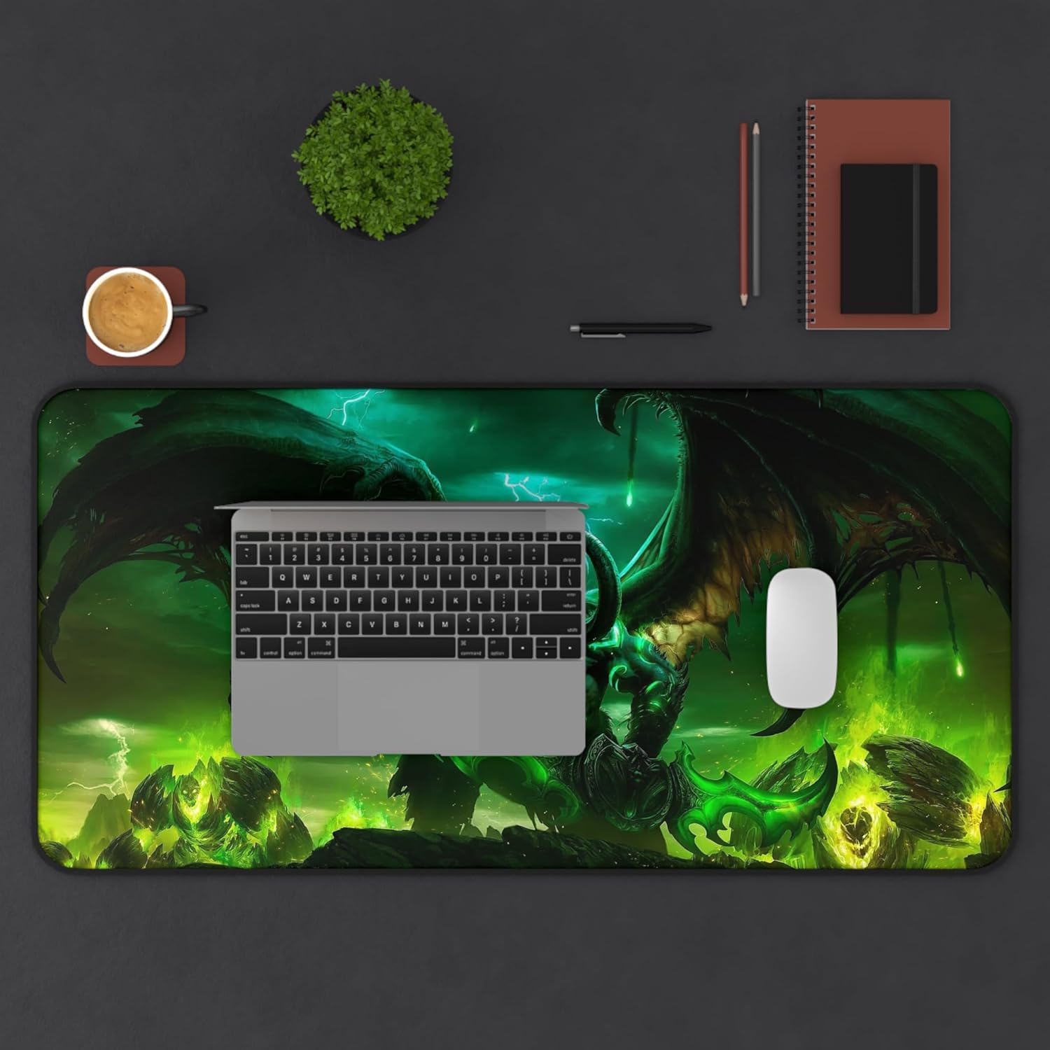 Illidan Demon Hunter Gaming Desk Mat Mouse Pad Playmat 12x18 12x22 16x32
