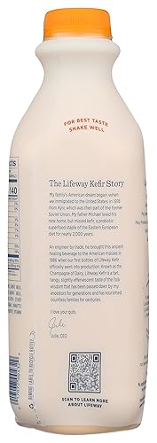 Miniatura 3 de Lifeway Kéfer orgánico bajo en grasa, melocotón, 32 onzas, 0.39 oz de proteína, 12 cultivos activos vivos