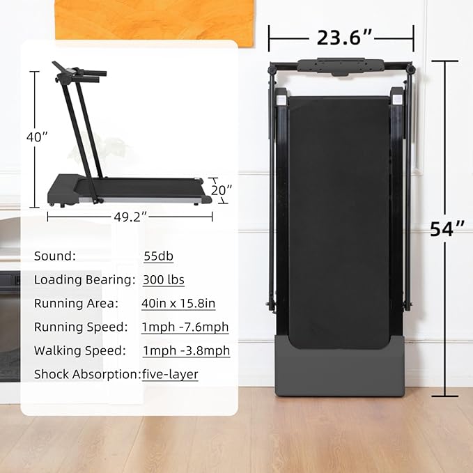 Caminadora Plegable Portátil Criebeo con Ruedas y Pantalla LED miniatura 2