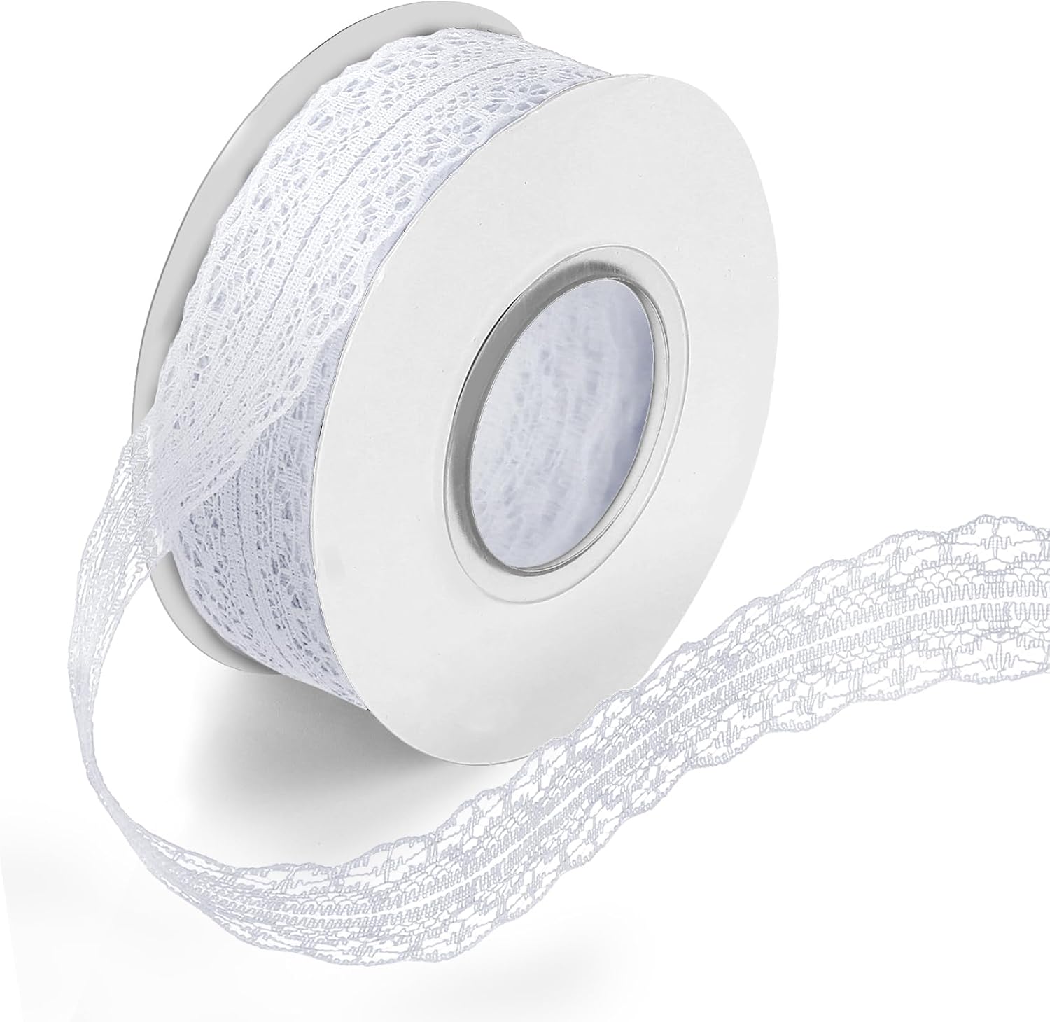White Lace Ribbon 25 Yards 1.2 Inch Wide Vintage Ribbon Sewing White Lace Fabric Trim Ribbons for Crafts, Decorative Trim Vintage Fabric Wedding Birthday Christmas Party Decorations