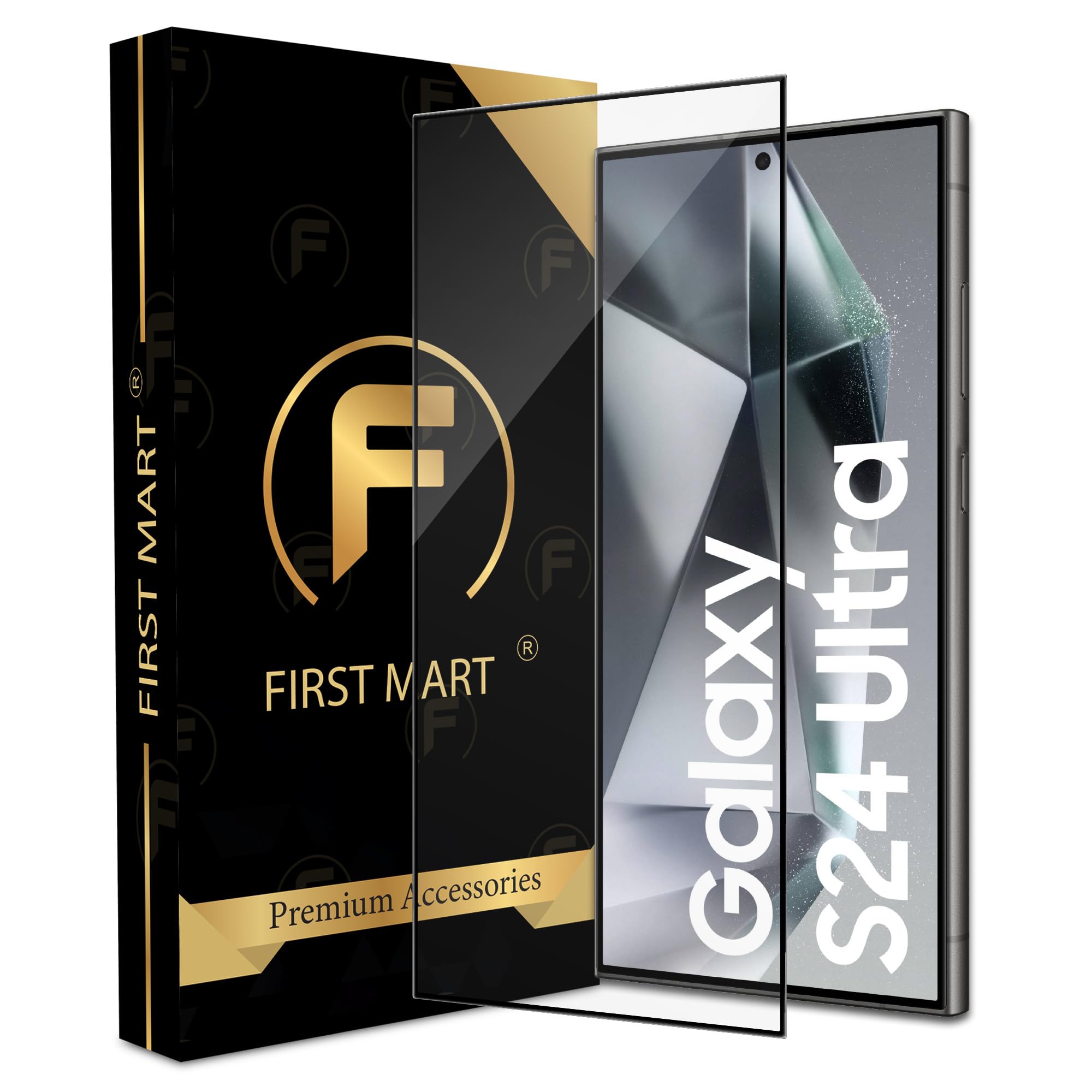 FIRST MART Edge to Edge Tempered Glass for Samsung Galaxy S24 Ultra 5G, Black Boder Glass with Full Screen Coverage and Easy Installation Kit, Pack of 1 (B0CVRXFZ2P) Amazon Price History, Amazon Price Tracker