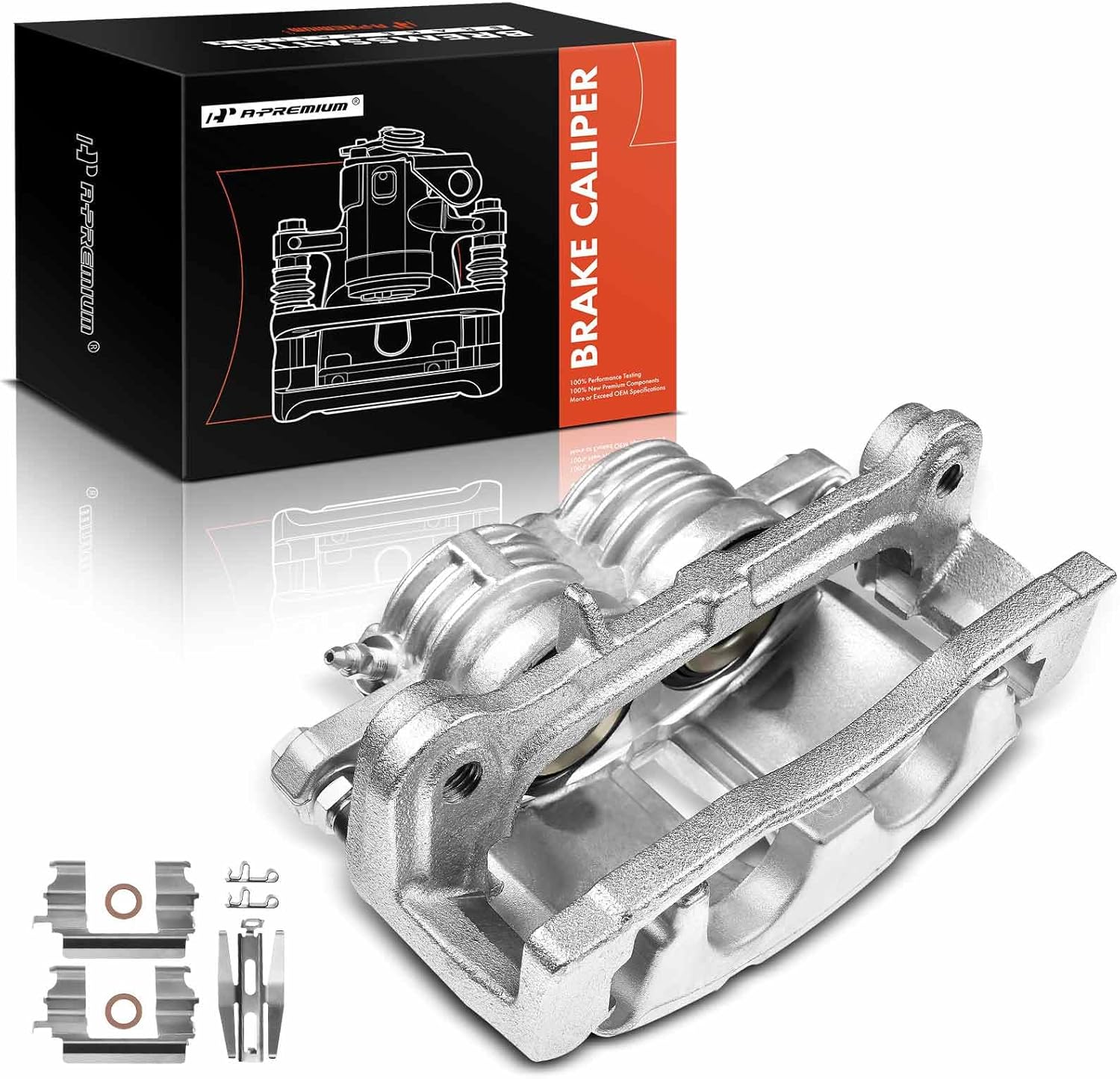 A-Premium Disc Brake Caliper Assembly with Bracket Compatible with Select Buick, Chevrolet, GMC, Isuzu & Saab Models - Rainier, SSR, Trailblazer, Envoy XL XUV, Ascender, 9-7x - Front Left Driver Side