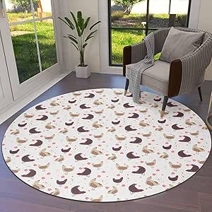 Amazon.com: Huotupsine Farm Rooster Round Area Rugs, Farmhouse Chicken ...