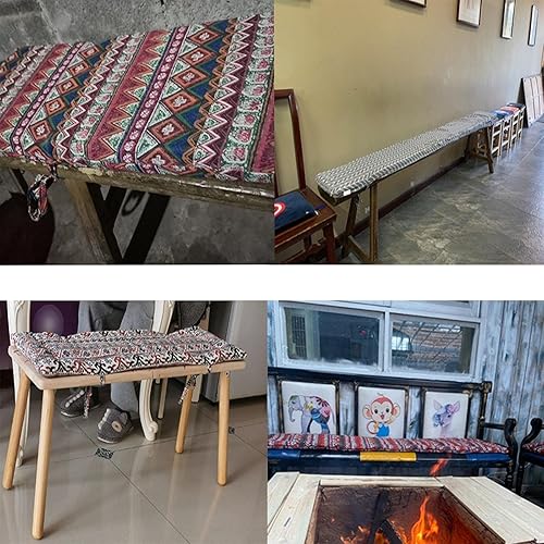 Miniatura 5 de Cojín rectangular largo para banco de jardín, 48 x 12 x 1.5 pulgadas, antideslizante, para patio, para asiento de silla, sofá de interior, columpio,