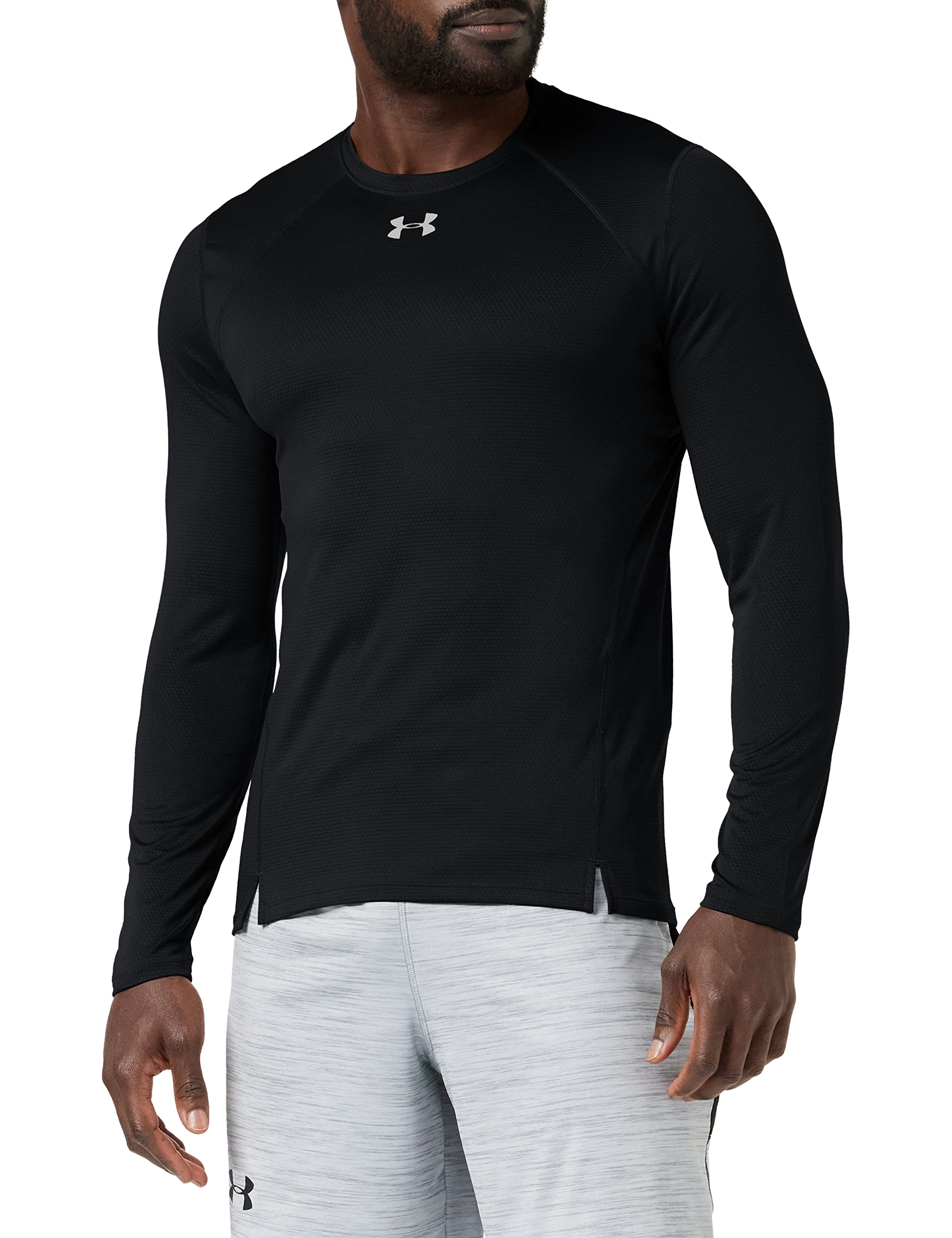 Under Armour Men Qualifier Longsleeve Long-sleeve Shirt - Black/Reflective (001), 2X-Large