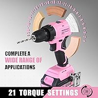 Vista 3 de INSPIRITECH Juego de taladro inalámbrico sin escobillas, kit de taladro eléctrico de 20 V con batería de 2.0 Ah y cargador, portabrocas sin llave