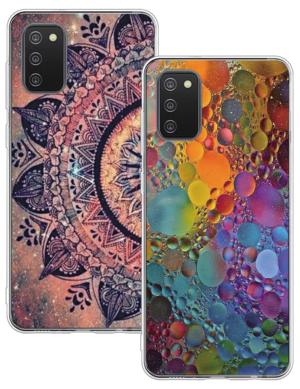 2 Pieces for Samsung Galaxy A02s Case for Women Men Sports Soft Silicone Cases Glitter Marble TPU Bumper Slim Shell Shockproof Protective Cases Galaxy A02s 5G Case for Samsung Galaxy A02s Cover