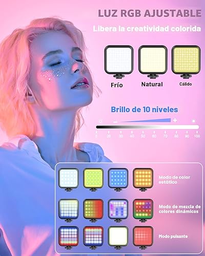 Miniatura 5 de Kit de inicio de YouTube para iPhone/Android, kit de inicio de YouTube con micrófono inalámbrico/trípode de cámara/trípode flexible/luz de relleno