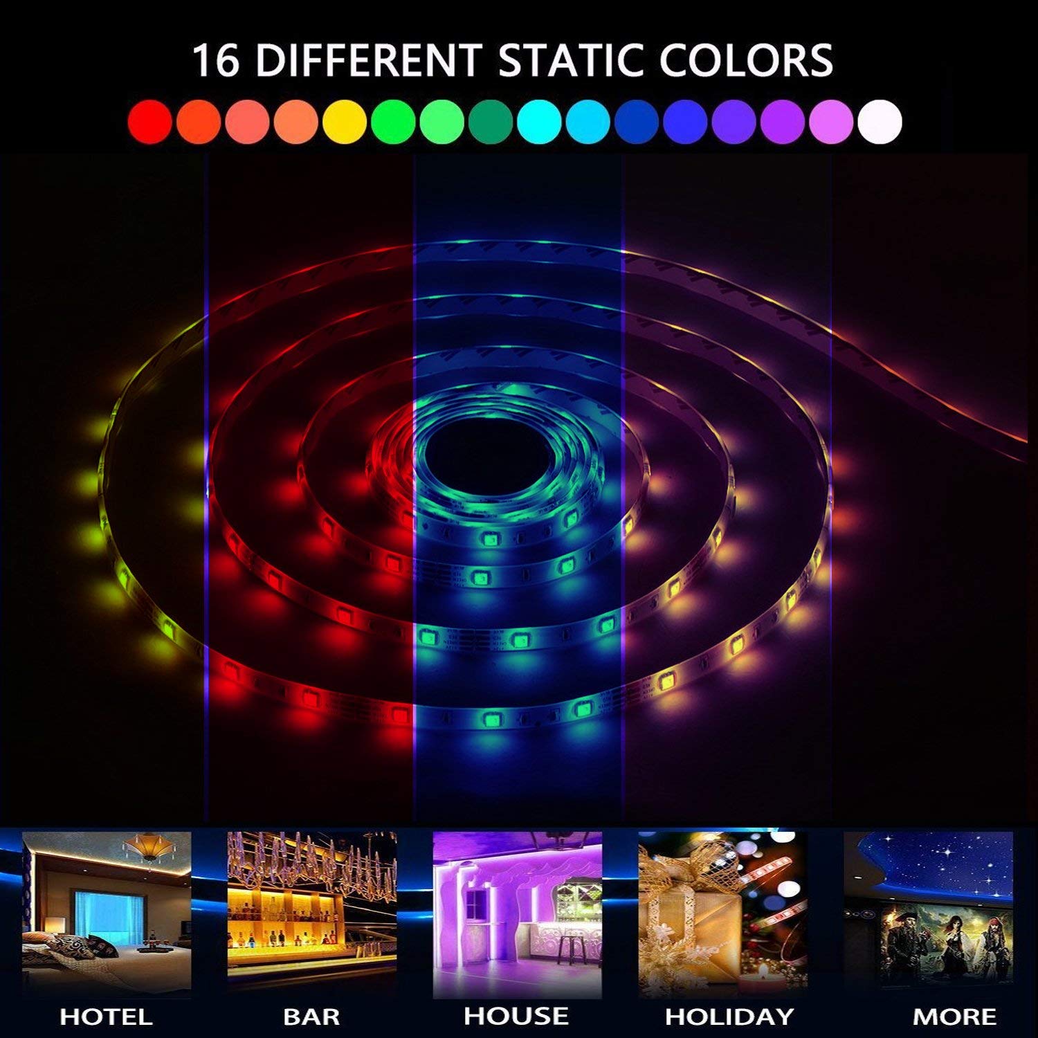 Striscia 12V Luci 5M 150 Led Non Impermeabile 5050 SMD RGB Strisce LED Kit Completo