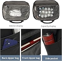 Vista 4 de Bolsa térmica suave con ruedas, expandible de doble cubierta, grande, aislante, plegable, a prueba de fugas, portátil, para camping, picnic, playa