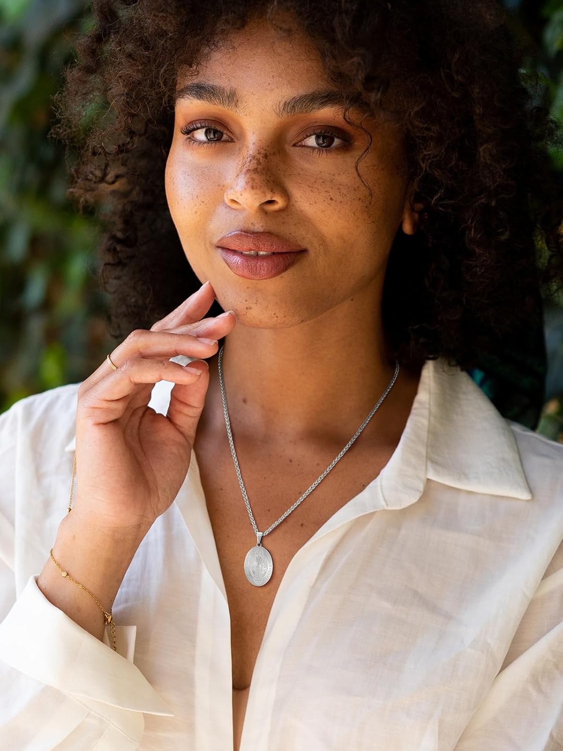 U7 Saint Benedict/Michael Medal Necklace, 316L Stainless Steel Virgin Mary Necklace for Men Women, Bible Verse Protection Necklace Catholic Jewelry,22"-24" Adjustable - Image 8