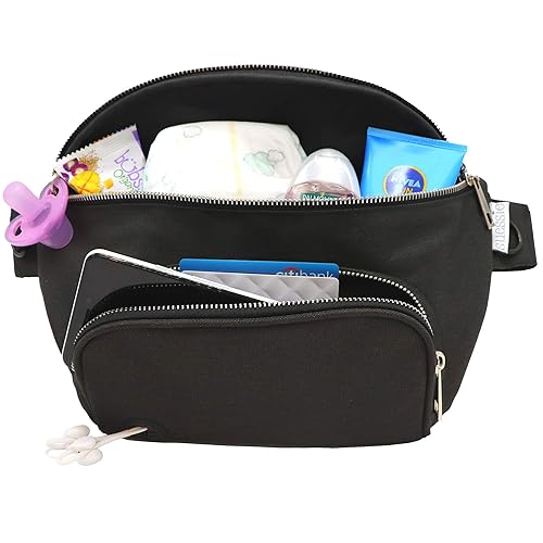 Suessie Riñonera - Bolsa de pañales - Cambiador de bebé y bolsillo impermeable para toallitas - Organizador de cochecito con ganchos universales Suessie Riñonera - Bolsa de pañales - Cambiador de bebé y bolsillo impermeable para toallitas - Organizador de cochecito con ganchos universales