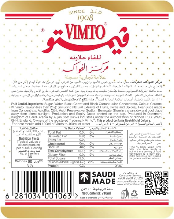 Vimto Fruit Cordial 1liter