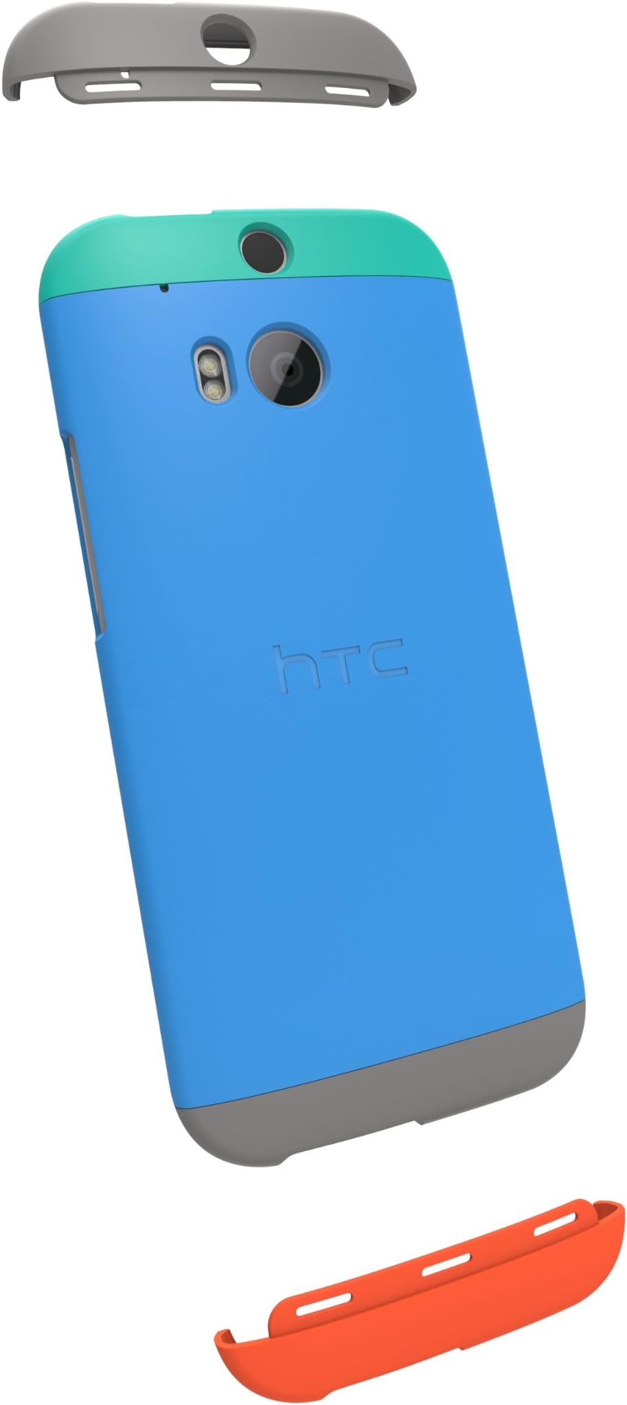 HTC Double Dip Case for HTC One (M8) - Retail Packaging - Teal/Swing Blue/Grey
