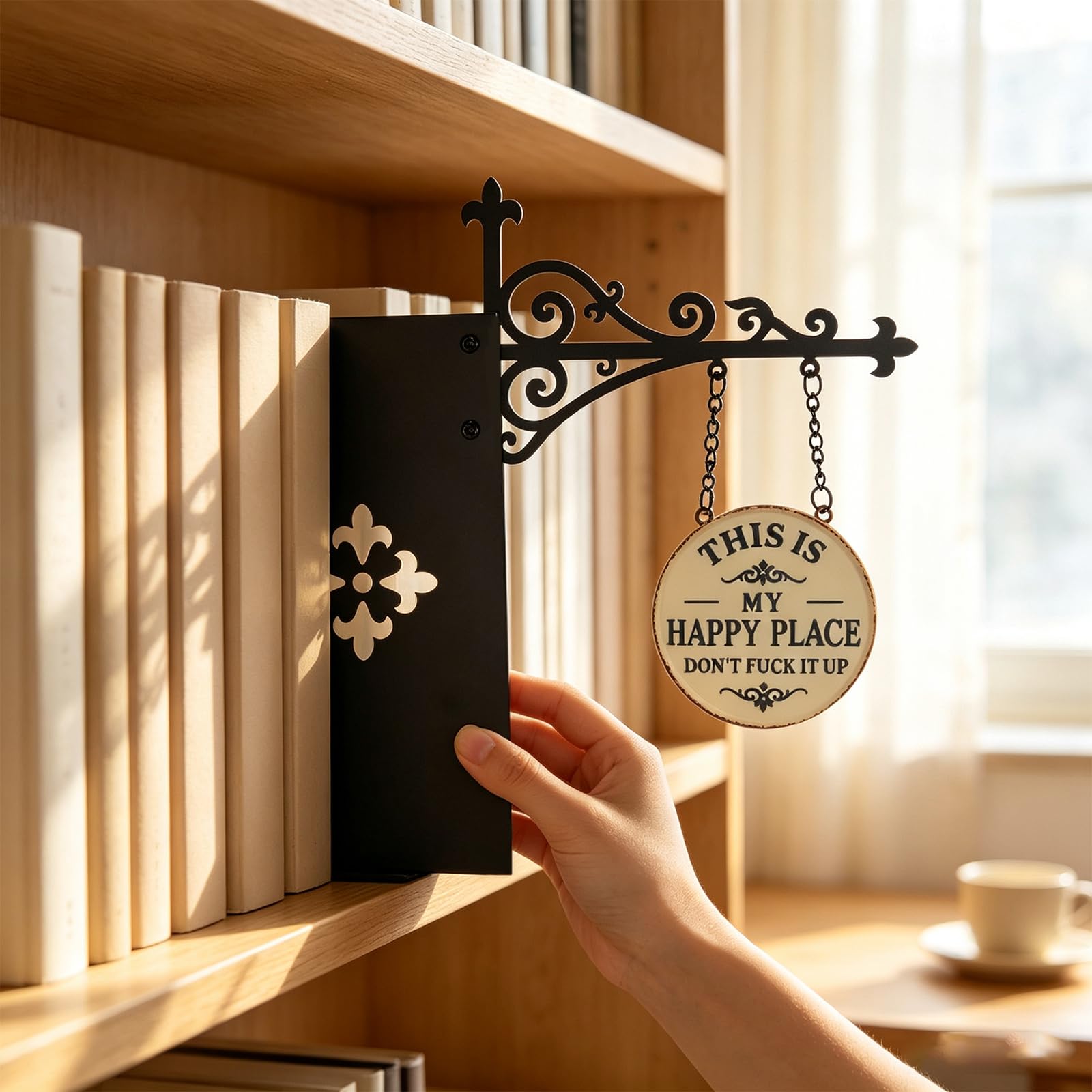 Vintage Library Bookshelf Lamp, LED Book Nook Light for Reading Corner