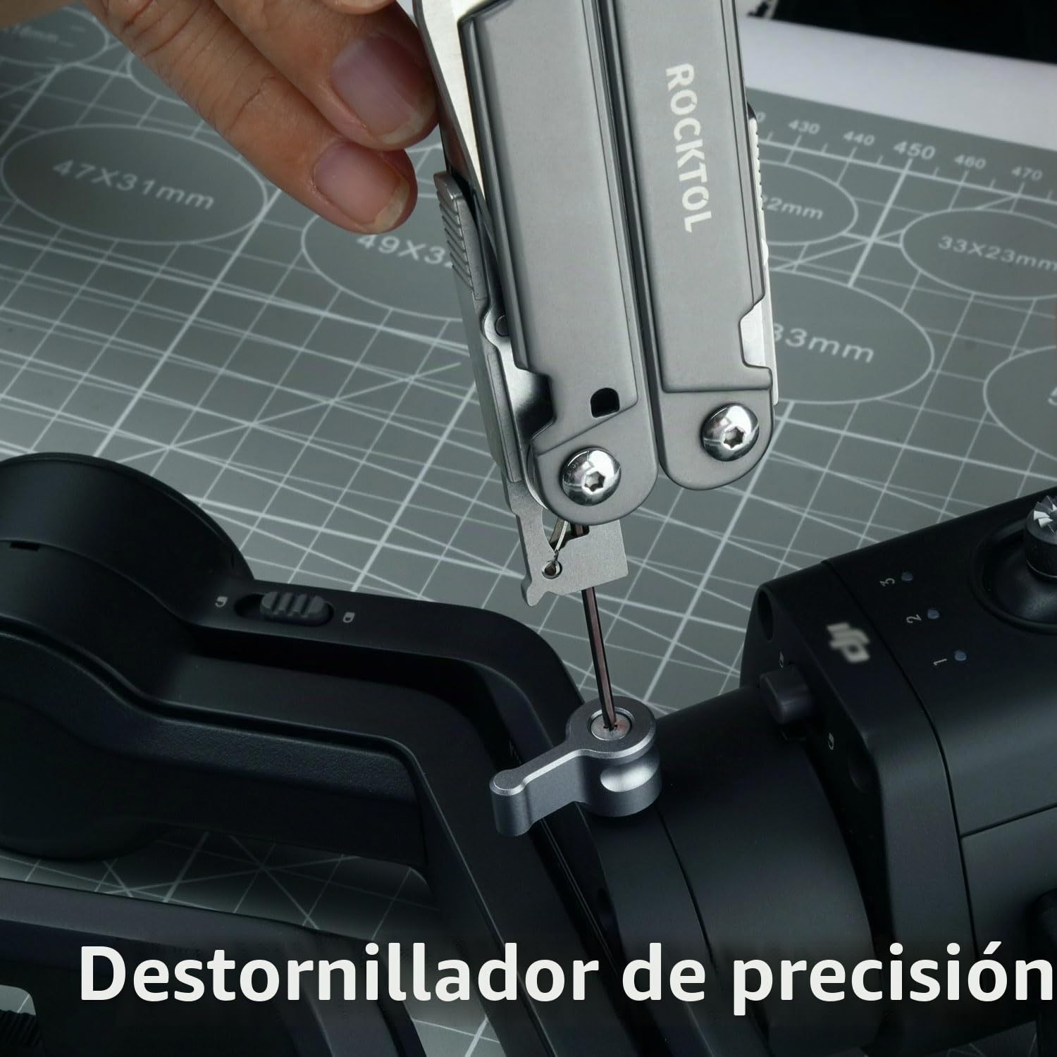 ROCKTOL Alicates multiherramienta, cuchillo de bolsillo multiherramienta EDC VG10, multiherramienta 27 en 1 con mango chapado en titanio, destornillador de precisión, buen gancho para caza, mochilero