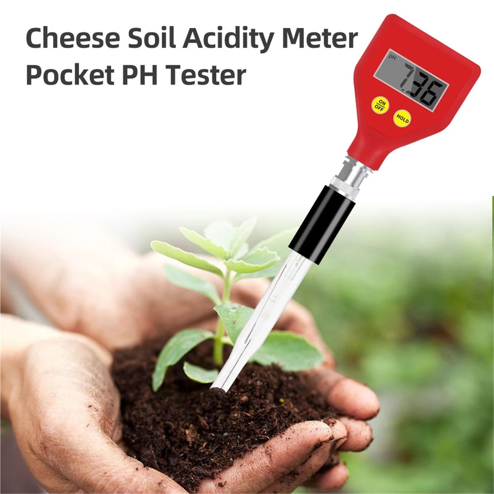 Misuratore di PH, Tester della qualità Acqua, elettrodo di Vetro affilato, Strumento di misurazione del PH for Acquario, Cibo, Formaggio, Latte, Terreno