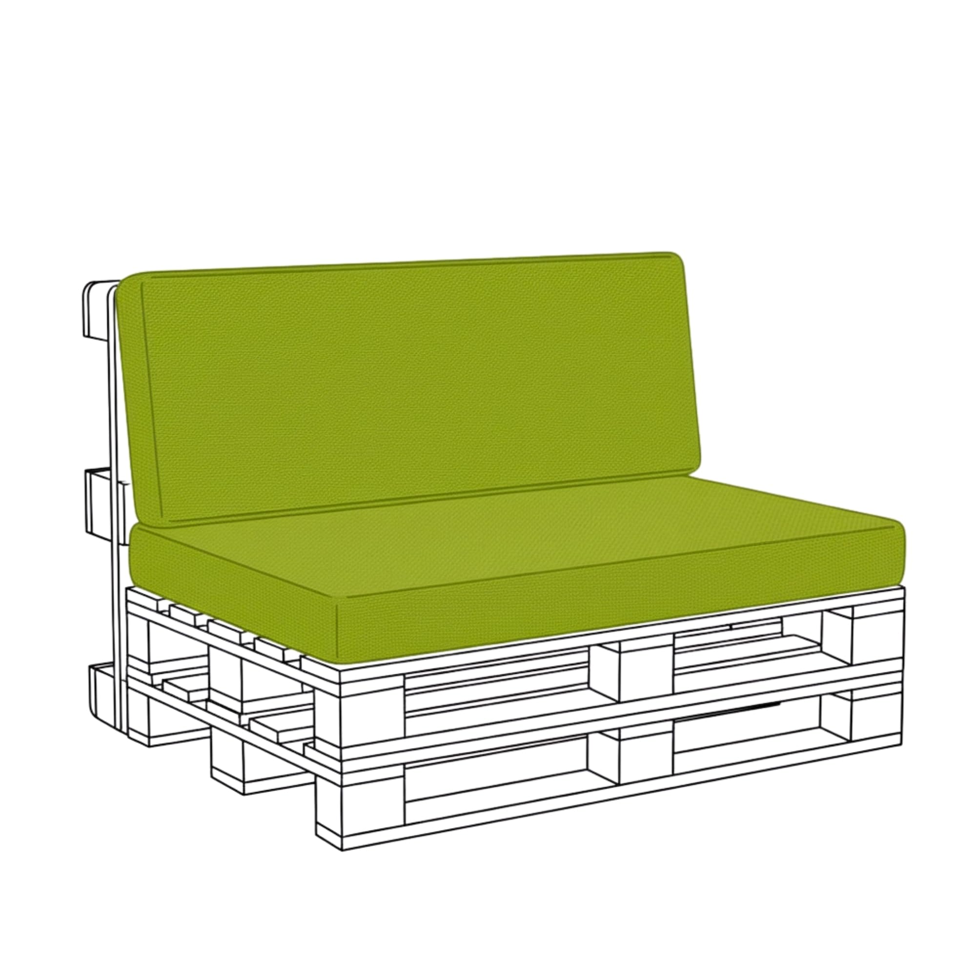Kosiproducts Pallet Seating Pads & Back Cushions Water Resistant Soft Polyester (Half Back Only, Lime Green) — image 1