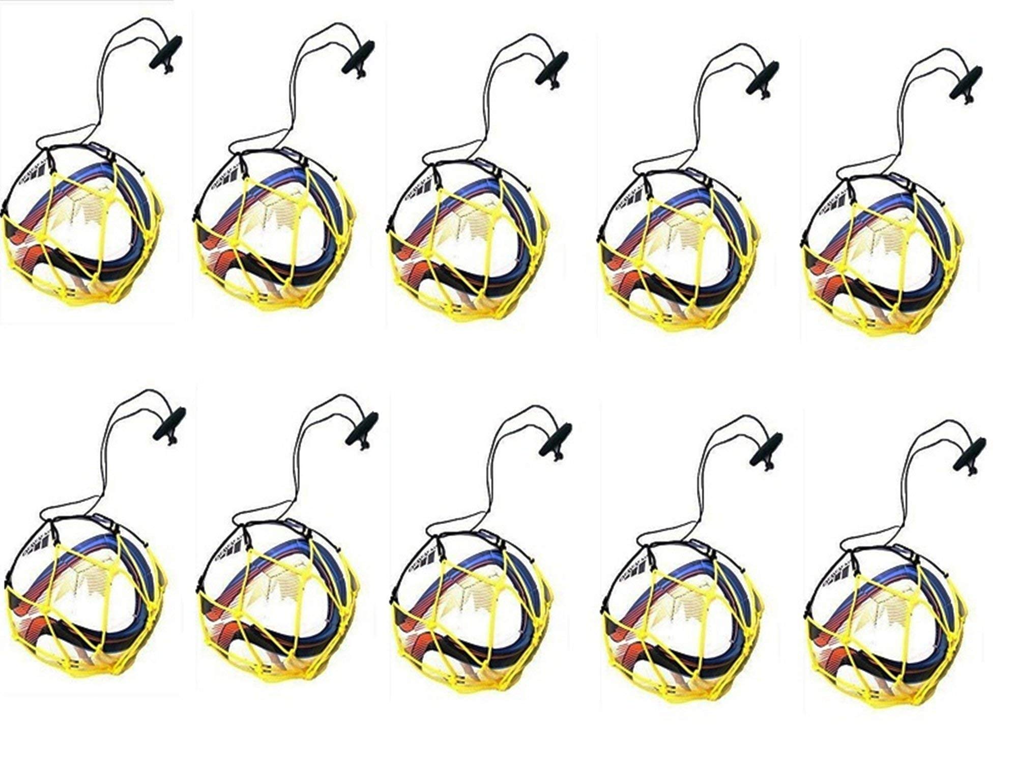 12 Soccer Ball Bungee Elastic Juggling Skill Training Net Handle (Yellow, 0.3)