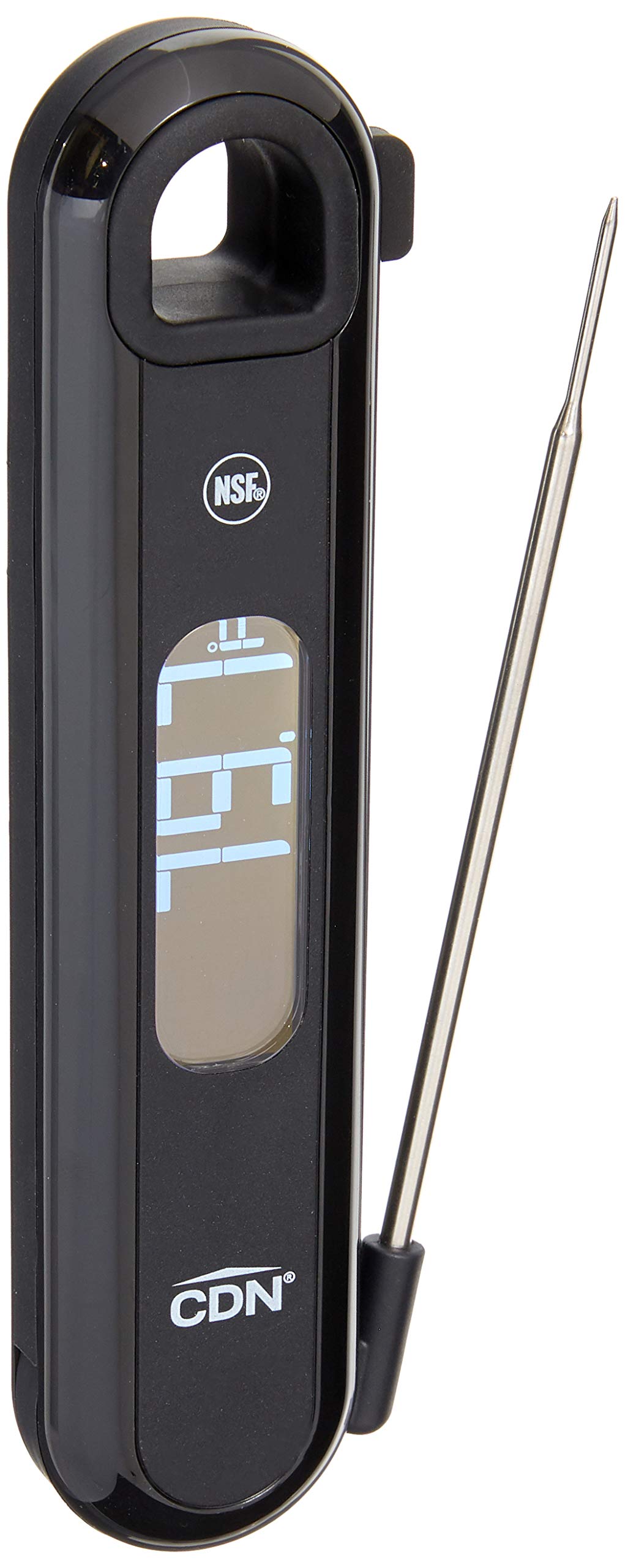 CDN DTF572 ProAccurate® Digital Thermometer - Folding Thermocouple Thermometer - Backlit Easy to Read Display - Stainless Steel Thin Tip Probe, Black