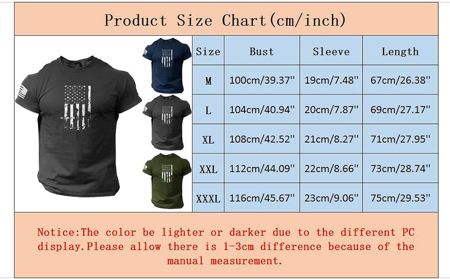 Miniatura 2 de Aipengry American Flag Shirts for Men Distressed USA Flag Short Sleeve Camp Shirt Independence Day 4th of July T-Shirts Tops