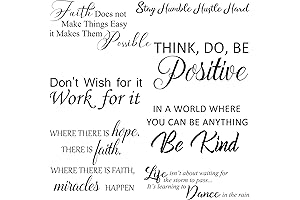 5 Sheets Wall Quotes Peel and Stick Inspiration Decals