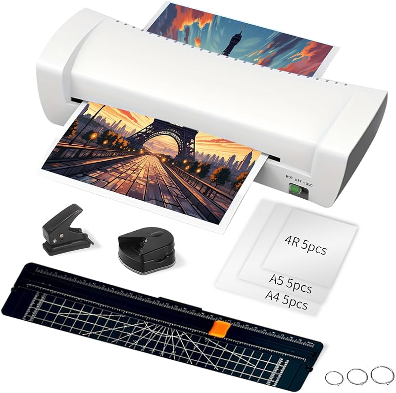 9 Inch A4 Thermal Laminator 9-in-1 Laminating Machine 3-6 mil (9" sl200) | 3min Warm-up 230mm/min Full set of accessories