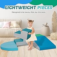 Vista 7 de Juguetes de Escalada para Niños Pequeños de 6 Piezas de Cuero PU Suave, Conjunto de Juego de Actividades de Escalada y Gateo para Interiores