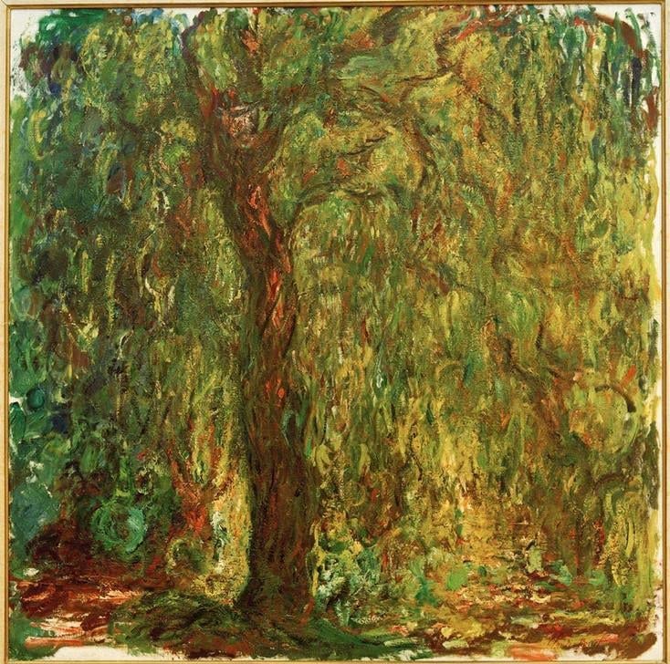 Affiche Toile Saule pleureur de Claude Monet 60x90cm pour décoration murale de salon