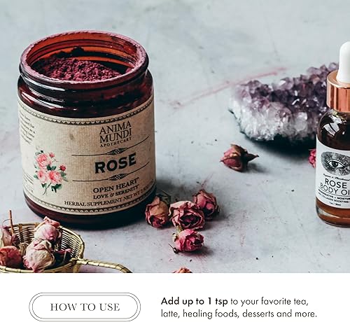 Miniatura 5 de Anima Mundi Apothecary Love + Serenity - Polvo de pétalos de rosa secos comestibles, para chakra del corazón, mezcla aromática esponjosa para tés